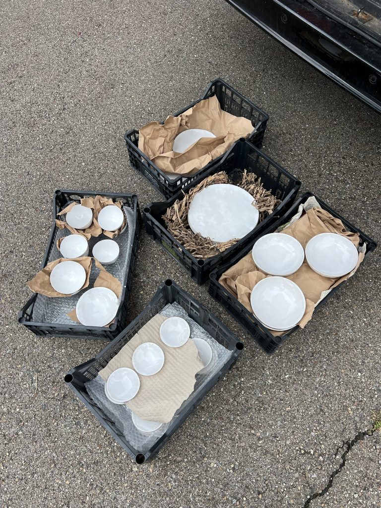 Transport von gebrannter Keramik